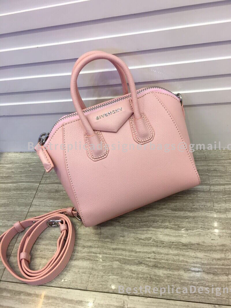 Givenchy Mini Antigona Bag Pink In Grained Goatskin SHW 2-29909